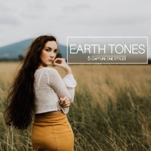 Earth Tones 5 Capture One Styles, Portrait Presets, Instagram preset, blogger photography, skin tone color presets