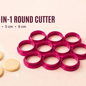 10-in-1 Round Cookie Cutter, Multi Circle Dough Cutter, 4–6 cm Sizes