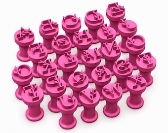 Alphabet Brigadeiro Stamp Cutter A-Z | Letter Fondant Embosser | Carimbo de Brigadeiro Alfabeto