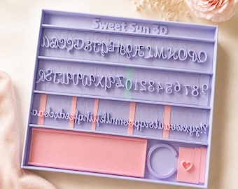 Timbro con lettere / Timbro con alfabeto / Timbro con firma / Set di caratteri / Tagliabiscotti e timbro personalizzati / Timbro e taglierina 3D
