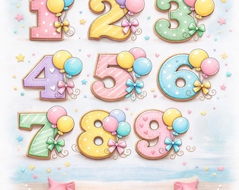 Number Cookie Cutter Set 1-9 | Birthday Stamp Fondant Cake Smash (3D Printed)