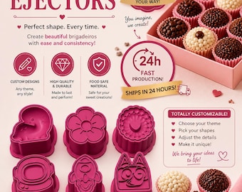 Custom Brigadeiro Ejector Molds, Chocolate Truffle Shaper, Party Sweets Tool