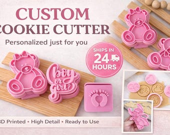 Custom 3D Printed Cookie Cutter – Personalized Biscuit Baking Tool