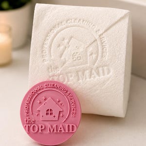 Personalized Toilet Paper Embosser for House Cleaners | Custom Cleaning Business Logo Stamp | Airbnb Host Bathroom Branding Tool