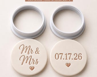 Personalized Wedding Brigadeiro Embosser Set – Mr & Mrs + Custom Date