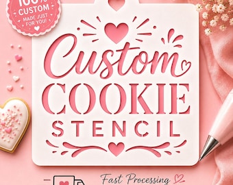Custom Logo Cookie Stencil | Personalized Decorating Stencil (5x5)
