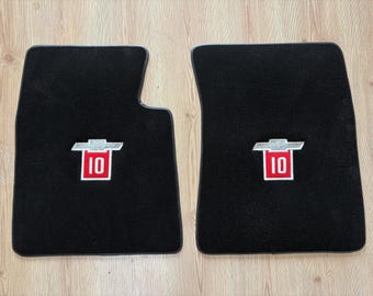 Fit For 1960-1970 Chevy C10 Pickup Truck Black Carpet Floor Mats 2 pieces