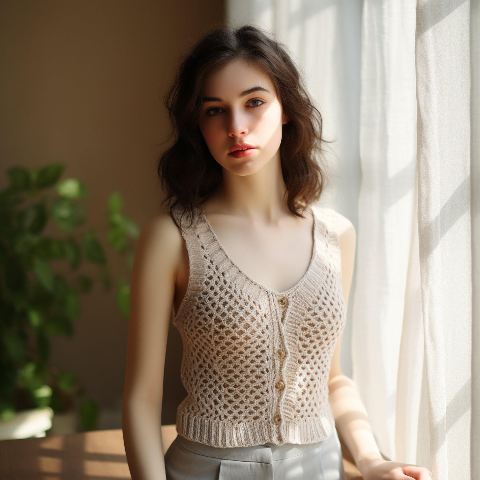 Crochet Pattern, Crochet Vest Pattern PDF, Women's Vest Pattern,striped