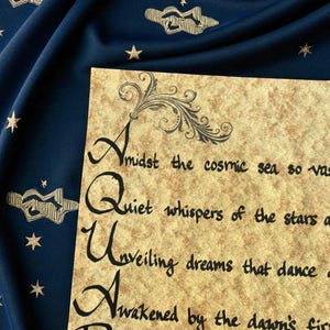 Custom Zodiac Acrostic Poem Scroll — Personalized Astrology Calligraphy Gift — Unique Horoscope Wall Art— Birthday Keepsake— Star Sign Decor