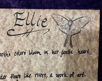 Personalized Acrostic Name Poem – Custom Calligraphy Parchment Gift