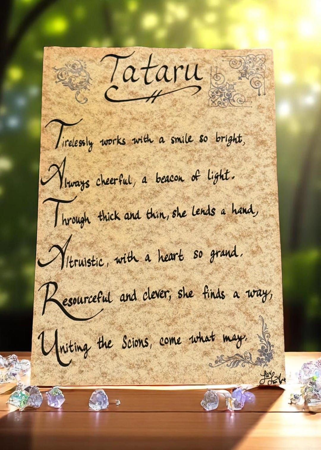 FFXIV Inspired Calligraphy Name Scroll: Personalized Acrostic Poem - Etsy