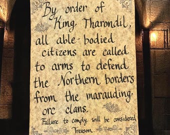 Handcrafted Royal Decree Scroll – Calligraphy, Wax Seal, D&D, Gifting