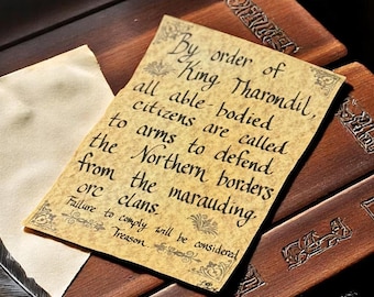Handcrafted Royal Decree Scroll – Calligraphy, Wax Seal, D&D, Gifting