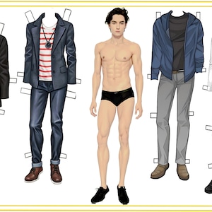 Paper doll of a young man + 1 more awesome doll as a gift