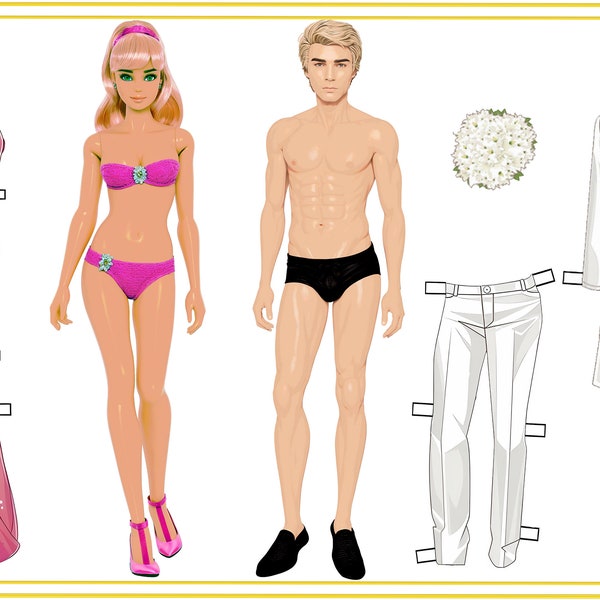 Barbie and Ken paper dolls