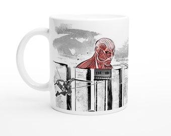 Attack On Titan / Taza AOT / titán colosal / fanático del anime y manga / regalo genial / taza de cerámica de colores 11 oz