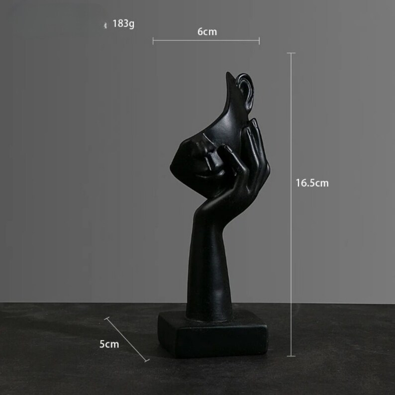 Accueil Présentoir de bureau pour figurines Sculpture Ornement Décoration Statue de maison d'intérieur Black-C