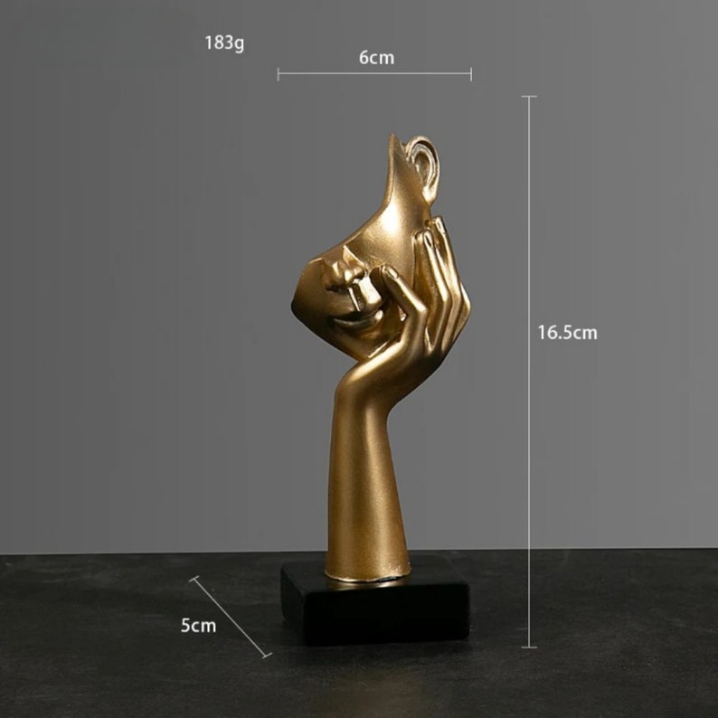 Accueil Présentoir de bureau pour figurines Sculpture Ornement Décoration Statue de maison d'intérieur Gold-C