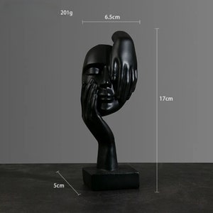 Home Figurine Desktop Display Sculpture Ornament Decoration Indoor House Statue Black-A