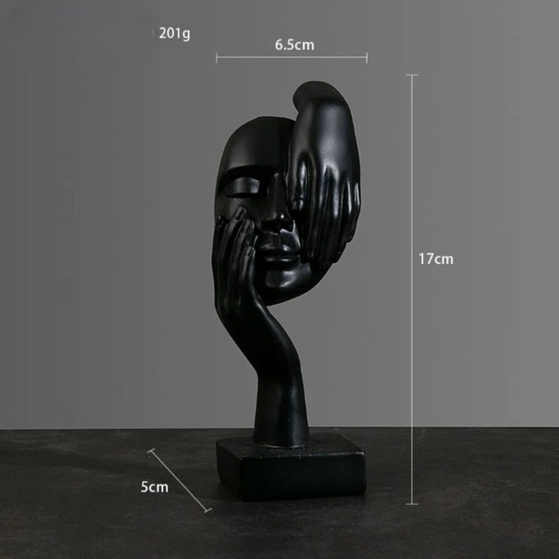 Accueil Présentoir de bureau pour figurines Sculpture Ornement Décoration Statue de maison d'intérieur Black-A