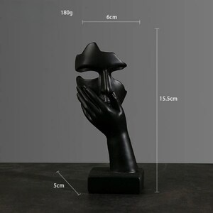 Home Figurine Desktop Display Sculpture Ornament Decoration Indoor House Statue Black-B