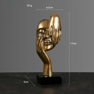 Accueil Présentoir de bureau pour figurines Sculpture Ornement Décoration Statue de maison d'intérieur Gold-B