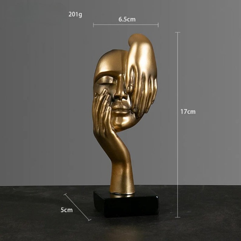 Accueil Présentoir de bureau pour figurines Sculpture Ornement Décoration Statue de maison d'intérieur Gold-B