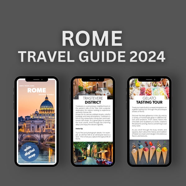 Travel Guide Rome 2024 ebook Tour Guide Rome as instant download for smartphone iphone travel tipps rome italy digital poket guide