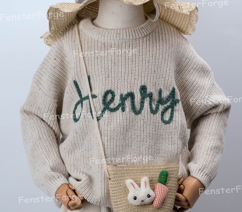Personalized Handmade Knitted Baby Sweater A Cherished Keepsake or Baby Gift, Ideal for Toddlers and Kids, Perfect for Spring Bild 2