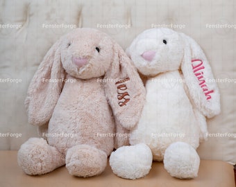 Coniglio di peluche personalizzato: regalo ideale per il baby shower e coniglietto pasquale ricamato per neonati e bambini