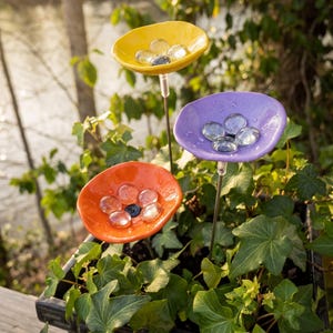 Bee Watering Station, Pollinator Garden Water Feeder, Butterfly, Hummingbird Feeder Stake, Bee Drinking Cup Decor