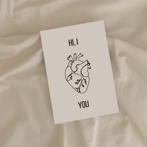 Bonjour, je vous aime | Carte de voeux imprimable - DIY carte d'amour et d'amitié pour toutes les occasions