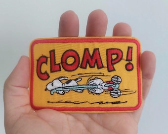 Snoopy 'Clomp' Iron On Patch: Vintage Cartoon Applique