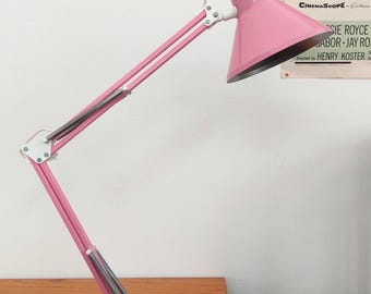 Vintage 1970s Pink Architect's Lamp | Danish MCM Table Lamp (EU Plug)