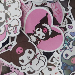 10 x Hello Kitty Stickers Kuromi | My melody | Animation Decals | Manga | Cat | Cartoon | Goth