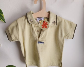 Vintage 'Natalys' Baby Polo Shirt with Embroidered Pandas | 6 months old