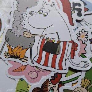 10-45 x Mumin Familie Aufkleber | Größe: 3 cm - 5 cm | Niedlich | Kawaii | Tove Jansson | Little My | Schnuffeltuch | Trolle | Nilpferde |