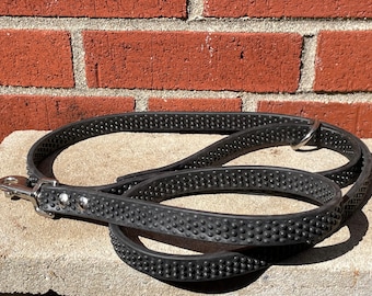 4’ Long Biothane Super Grip Bumps Black Dog Leash,  3/4” Wide