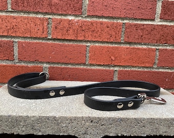 4’ Black Biothane Super Grip No Bumps Dog Leash - 3/4" Wide