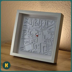 Personalisiertes Geschenk für Partner | 3D Stadt | Bild | für Hochzeit, Jahrestag, Geburtstag, Jubiläum, Valentinstag, Silvester | 3D Druck