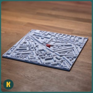 Personalisiertes Bild | 3D Stadt | Geschenk für Partner | Hochzeit | Jahrestag | Geburtstag | Silvester Neujahr | Valentinstag | 3D Druck