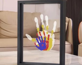 Familien Handabdruck Bilderrahmen – Muttertag, Vatertag Geschenk, Valentinstag, Handabdrücke für ihn Sie Baby Kinder Weihnachtsgeschenk