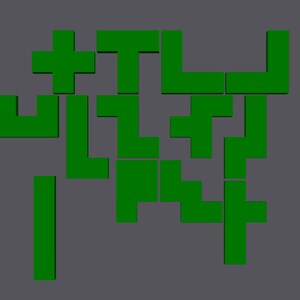 Puede incluir: Un rompecabezas Tetris verde con varias formas, incluyendo cuadrados, rect&aacute;ngulos y formas en L. Las piezas est&aacute;n dispuestas en un patr&oacute;n aleatorio.