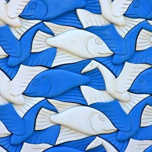 Escher's Birds and Fish Tessellation Print | Art Print Decor | Unique Wall Art | Home Decor | Geometric Patterns & Design image 3