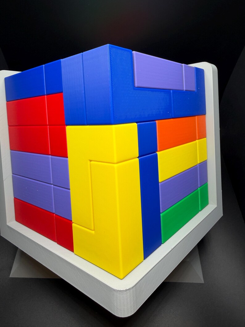 54 Piece L Shape Challenge Cube - High Quality 3D Printed Puzzle for All Ages, Fun & Difficult to Solve - Brain Teaser Game image 5