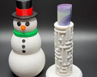 Sneeuwpop puzzeldoos - uniek cadeau-idee met verborgen vak voor geld en verrassingen - perfect voor feestdagen, verjaardagen en meer!