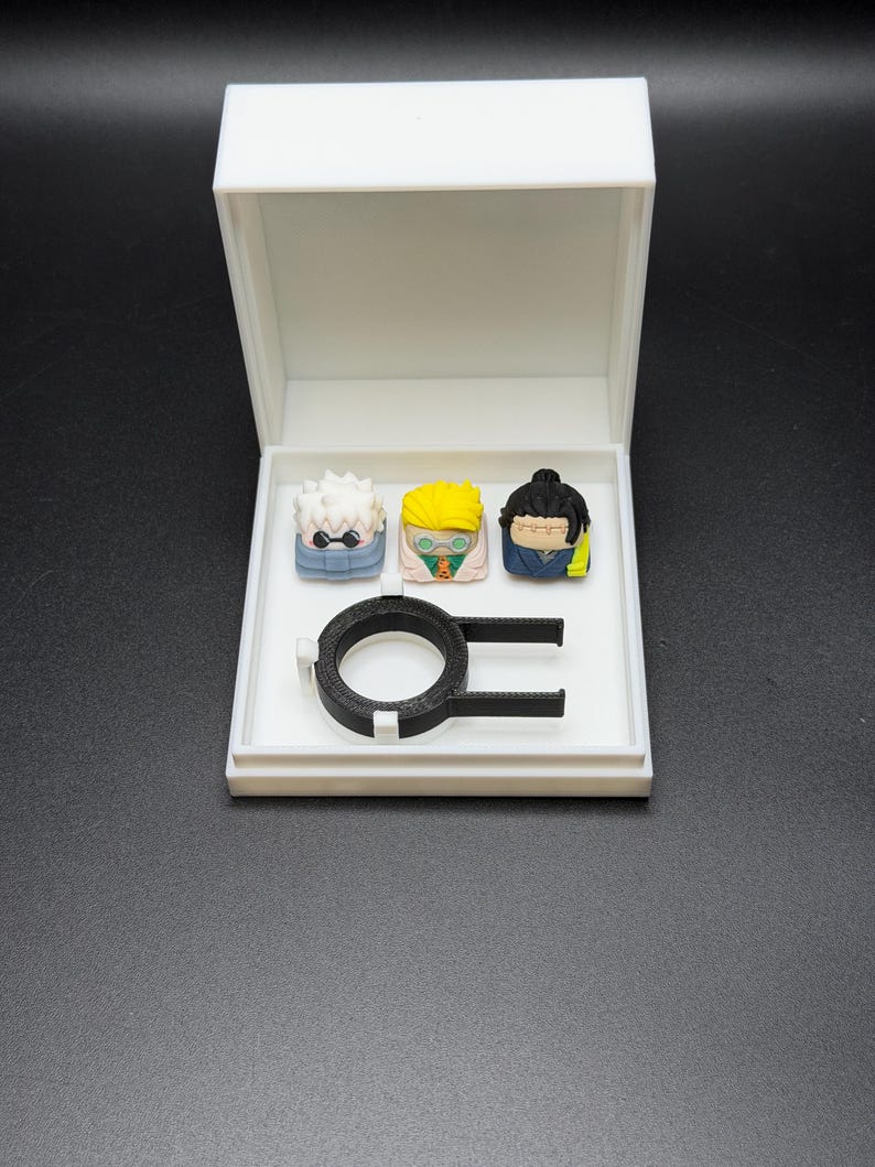 Touches de clavier artisanales inspirées des animés pour Cherry MX et clones - Cadeau personnalisé pour les fans d'animés - Touches pour clavier Geto, Gojo, Nanami 3 Key Caps