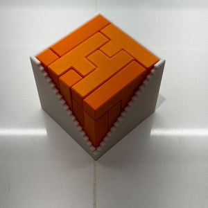 Rompecabezas Pentacube de Klarner: Impresión 3D de alta calidad y herramienta de aprendizaje, regalo perfecto para todas las edades, rompecabezas para niños y adultos. Orange
