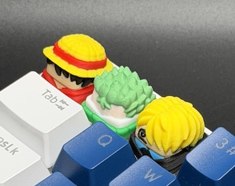 Handmade Anime Keycaps - Monkey, Sanji for Cherry MX - Custom Artisan - Perfect Anime Fan Gift