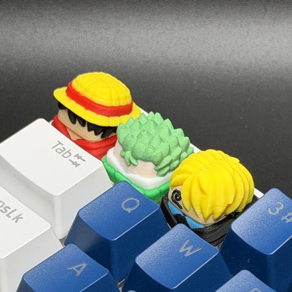 Handgefertigte Anime Tastenkappen - Monkey, Sanji für Cherry MX - Custom Artisan - Perfektes Anime Fan Geschenk